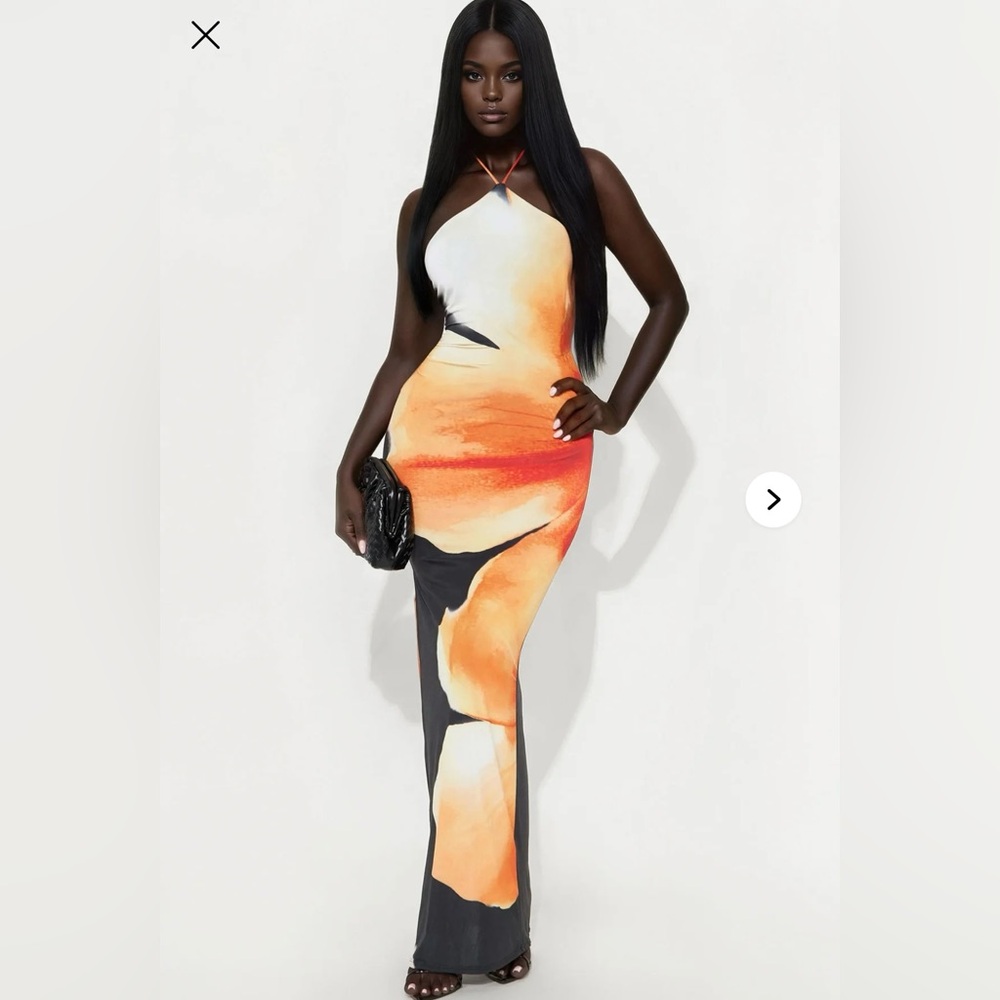 Amra Vibrant Halter Maxi Dress